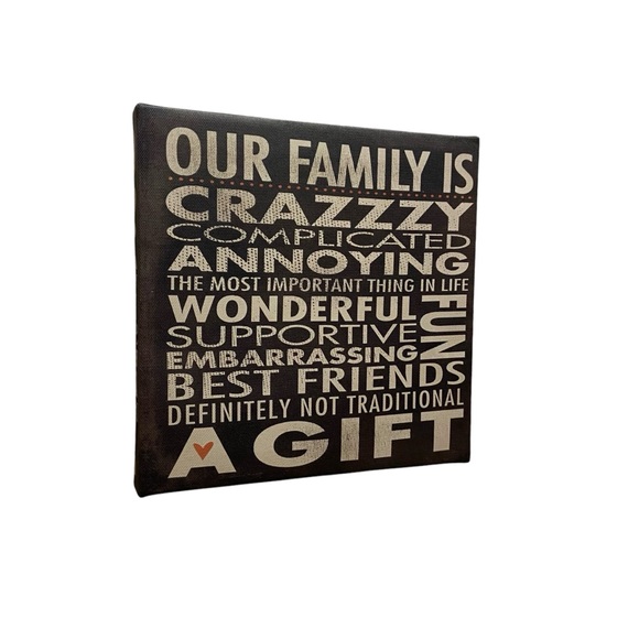 Our Family Is Crazy Canvas Wall Hanging - Picture 5 of 9